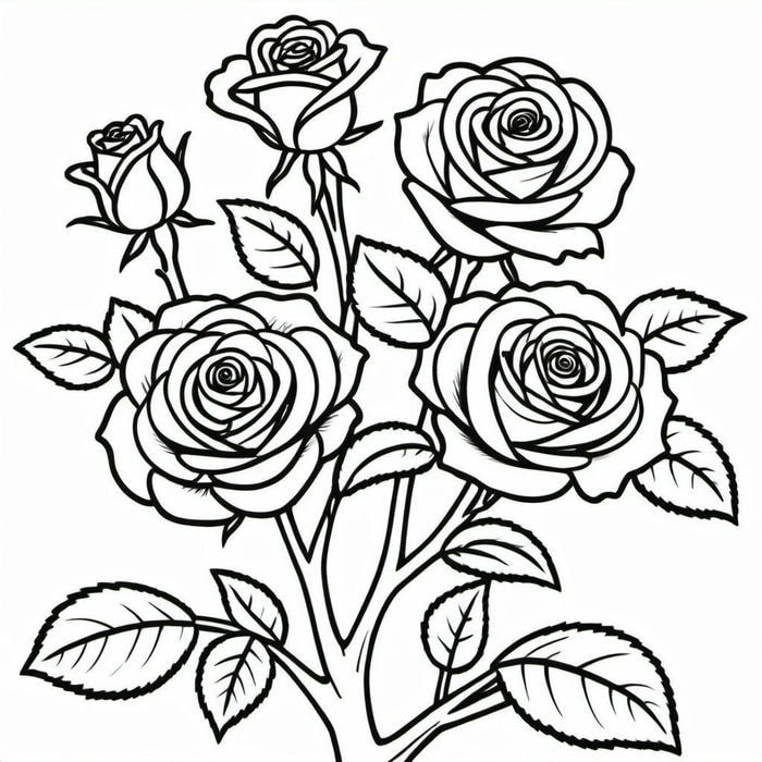 tranh vẽ tô màu hoa hồng thanh thoát