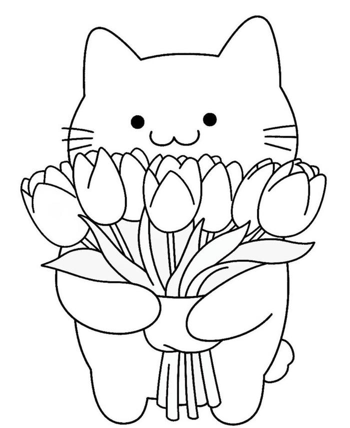 tulip tranh tô màu cho bé tập tô