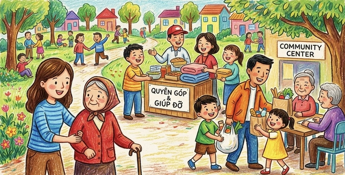 vẽ tranh tình người ấm áp và ý nghĩa sâu sắc