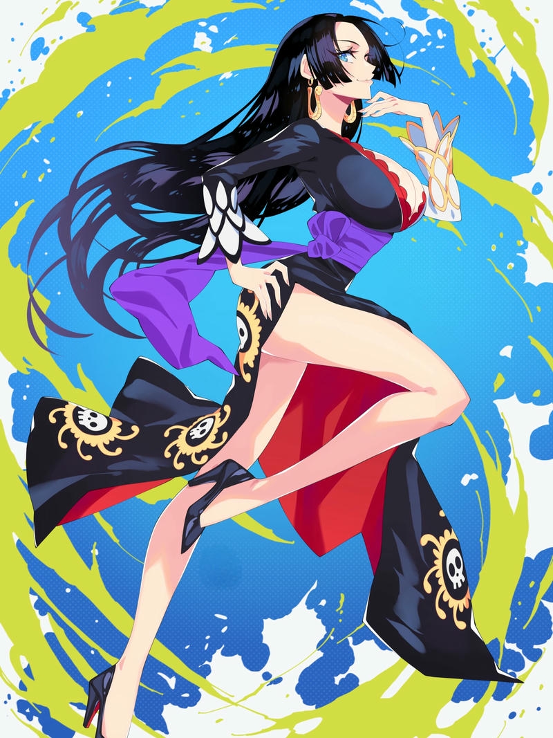 Ảnh Boa Hancock mặc váy đỏ xẻ tà khoe chân dài