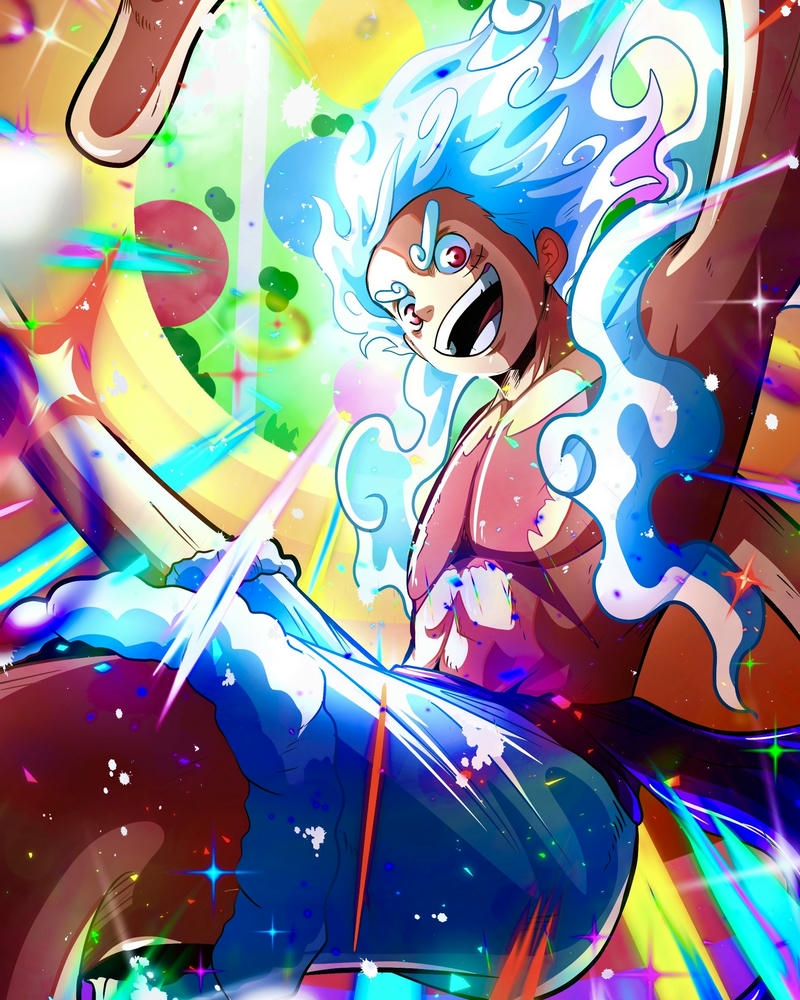 Ảnh Luffy chiến đấu quyết liệt với sức mạnh thần thánh