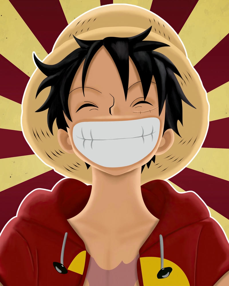 Ảnh Luffy nụ cười thương hiệu rạng rỡ đầy năng lượng