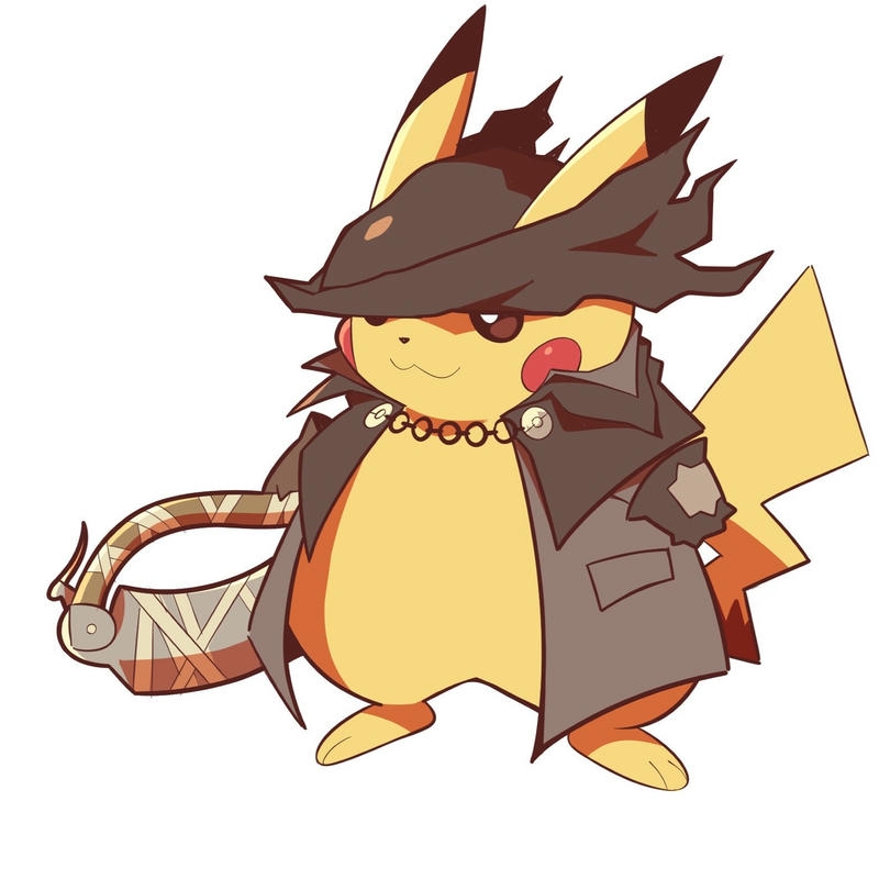 Ảnh Pikachu mặc áo choàng nâu đội mũ lữ hành ngầu