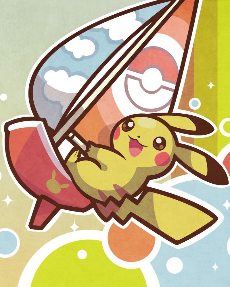 Ảnh Pikachu nằm ngủ ngon lành trên võng treo đu đưa