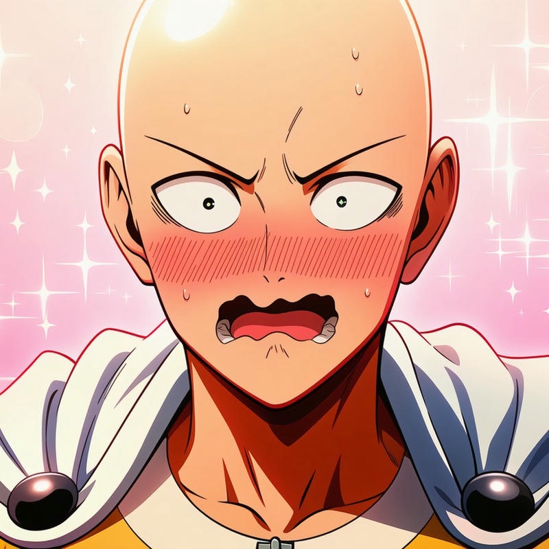 Ảnh Saitama đỏ mặt tía tai ngượng ngùng trông thật buồn cười