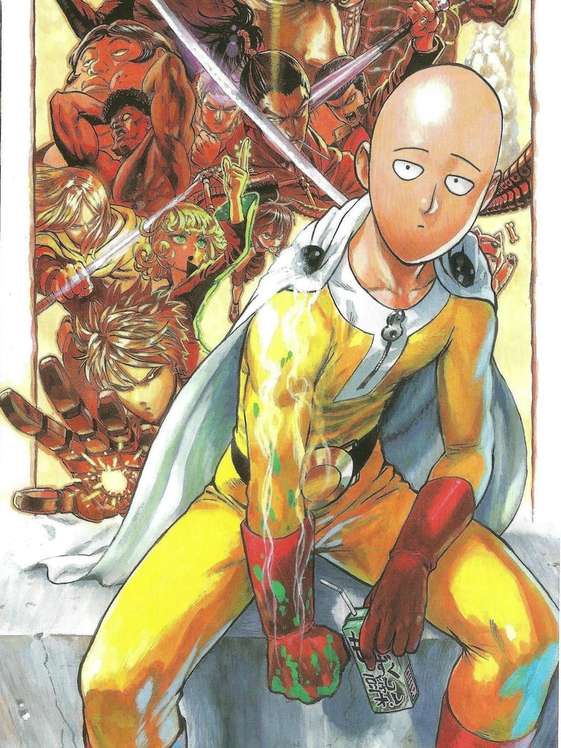 Ảnh Saitama quần áo rách tả tơi vẫn đẹp trai phong độ