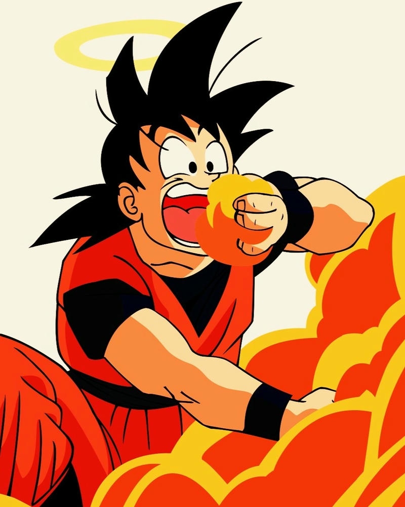 Ảnh SonGoku ăn uống ngon lành vui vẻ trông rất hài hước