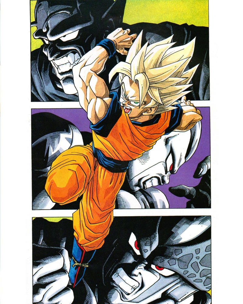 Ảnh SonGoku biến hình Super Saiyan phong cách truyện tranh