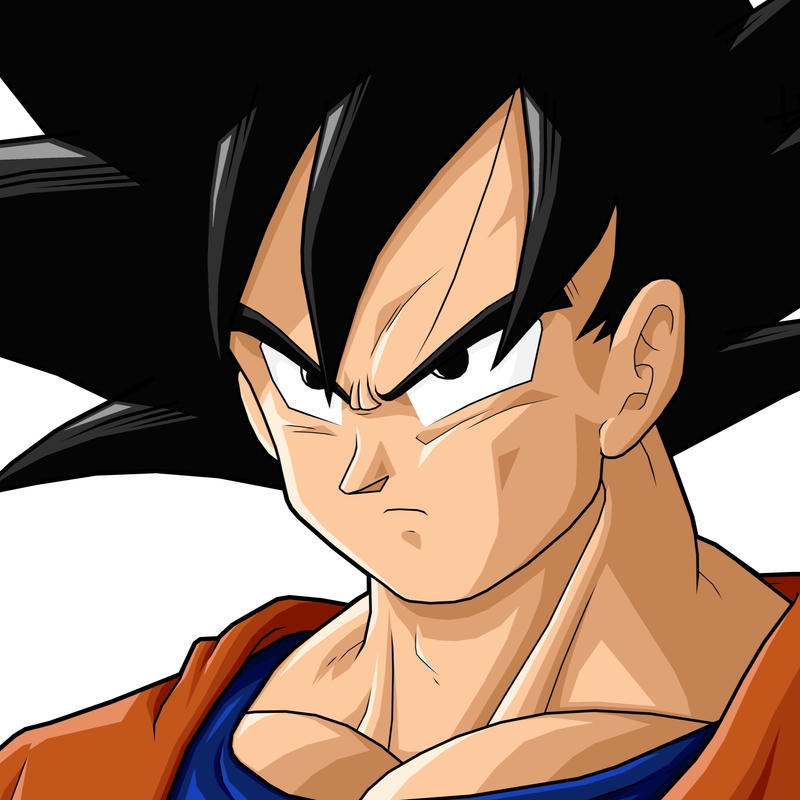 Ảnh SonGoku khuôn mặt nghiêm nghị chuẩn bị vào thế võ