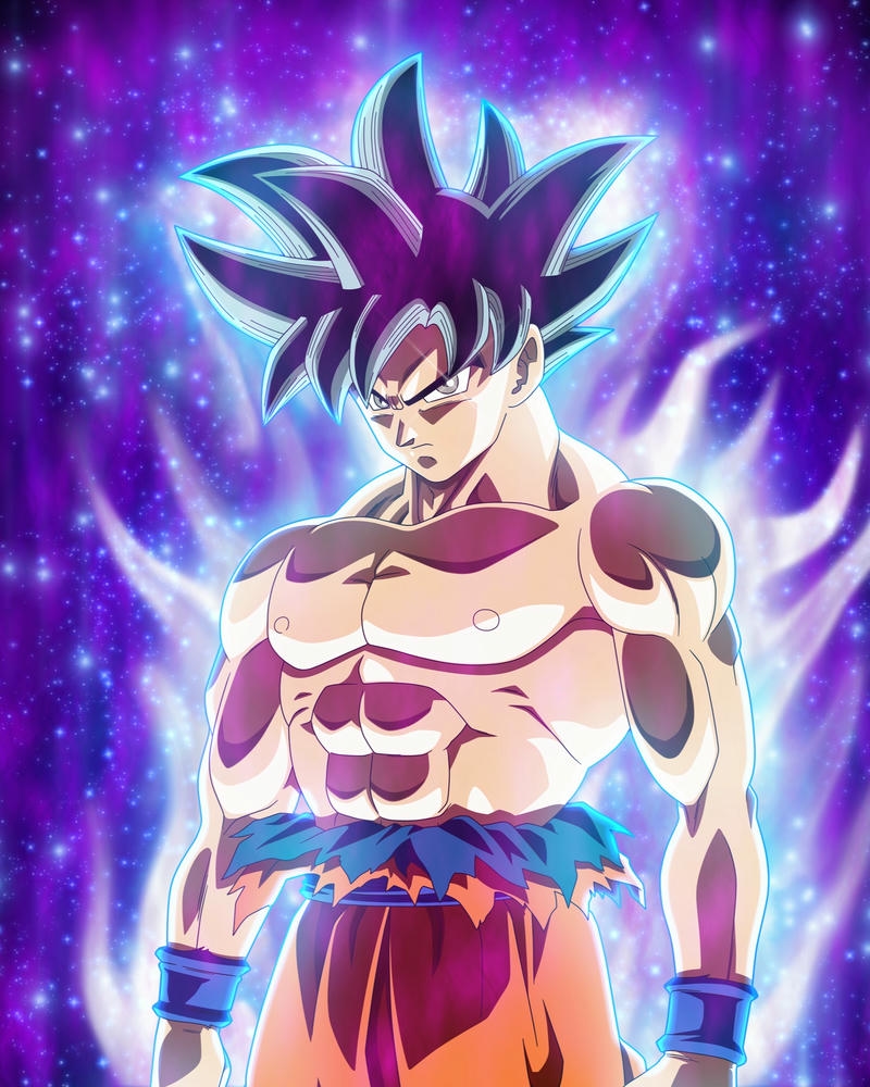 Ảnh SonGoku tỏa sáng hào quang bản năng vô cực rất đẹp
