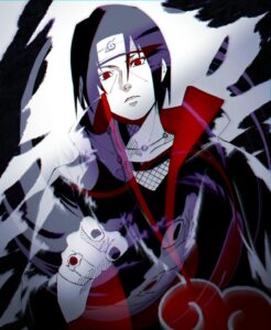 Ảnh Uchiha Itachi cầm kiếm trong đêm tối đầy sát khí