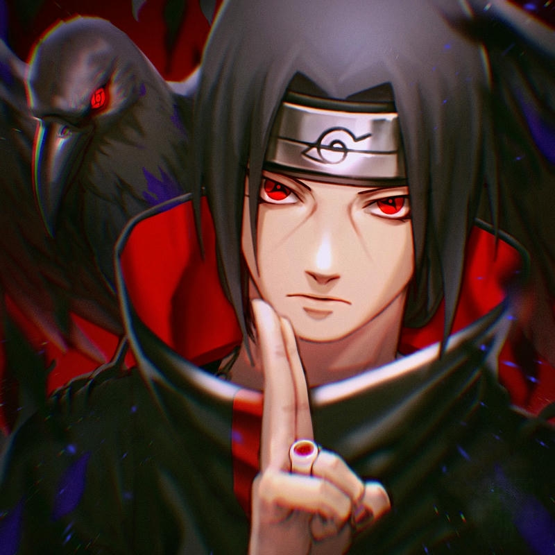 Ảnh Uchiha Itachi đưa ngón tay lên miệng ra dấu im lặng