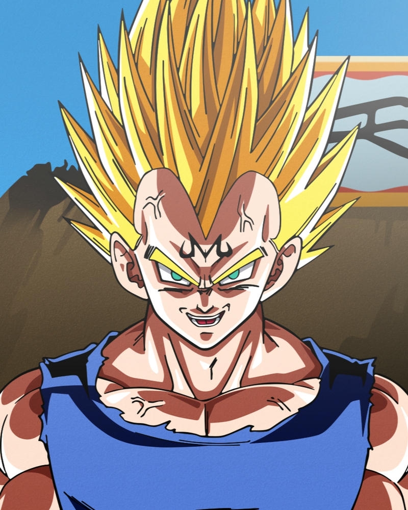 Ảnh Vegeta bị thương quần áo rách nát vẫn kiên cường