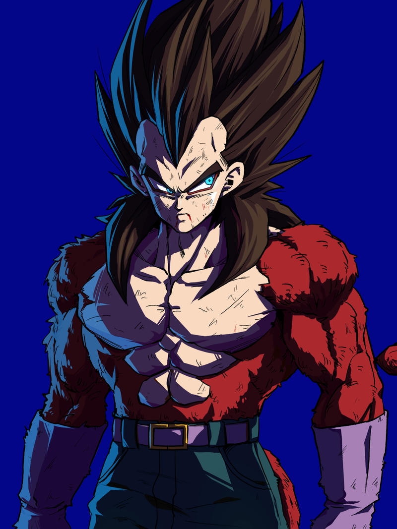 Ảnh Vegeta cấp 4 lông đỏ tóc đen dài đuôi khỉ