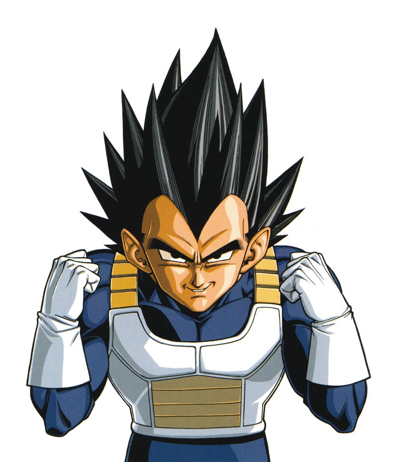 Ảnh Vegeta mặc áo giáp Saiyan truyền thống đứng nghiêm nghị