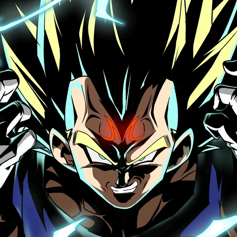 Ảnh Vegeta tóc đen ánh mắt giận dữ chuẩn bị chiến