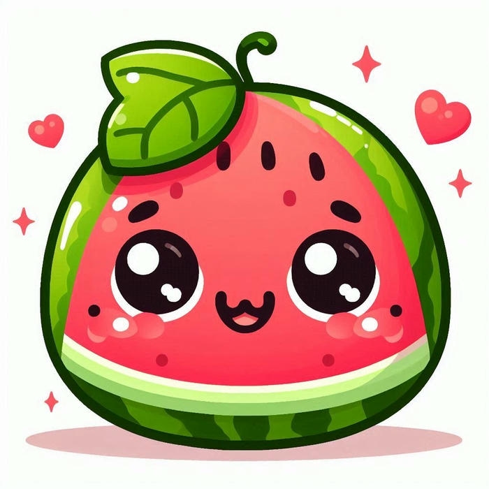 Ảnh chibi dưa hấu nhẹ đẹp
