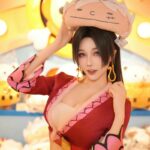 Ảnh cosplay one piece nami tóc cam mặc bikini khoe dáng