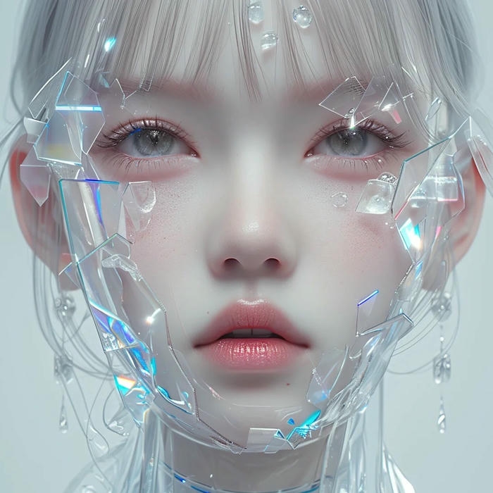 Ảnh đại diện 3d cô gái người máy màu trắng