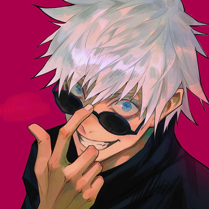 Ảnh đại diện gojo đeo kính tròn nhìn rất sành điệu