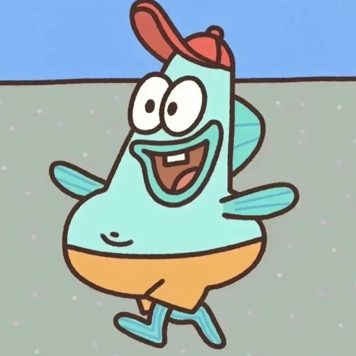 Ảnh đại diện hài hước chú cá xanh đi bộ bựa