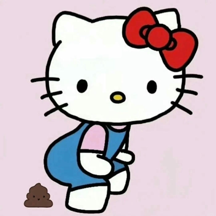 Ảnh đại diện hello kitty đang ngồi bệt dưới sàn