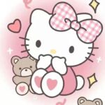 Ảnh đại diện hello kitty ôm gấu bông hồng nhỏ