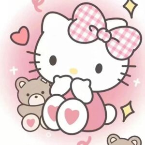 Ảnh đại diện hello kitty ôm gấu bông hồng nhỏ