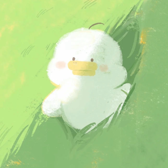 Ảnh đại diện vịt ngầu vịt trắng mờ ảo trên cỏ