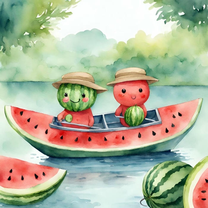 Ảnh dưa hấu chibi cực xinh