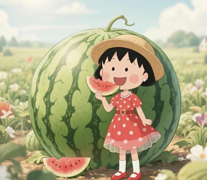 Ảnh dưa hấu chibi đẹp nhẹ nhàng