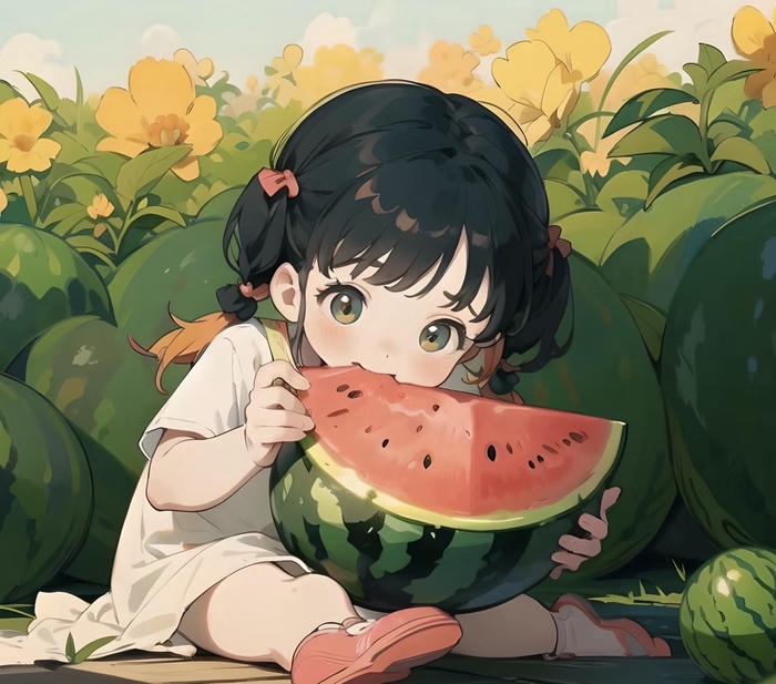 Ảnh dưa hấu chibi nhỏ xinh