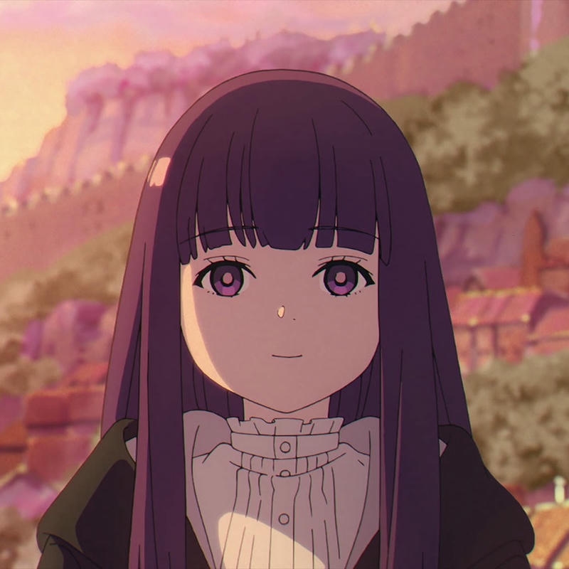 Ảnh fern anime lúc nhỏ tóc tím dài khuôn mặt ngây thơ