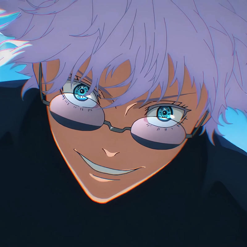 Ảnh gojo satoru anime cười nhếch mép đầy vẻ thách thức