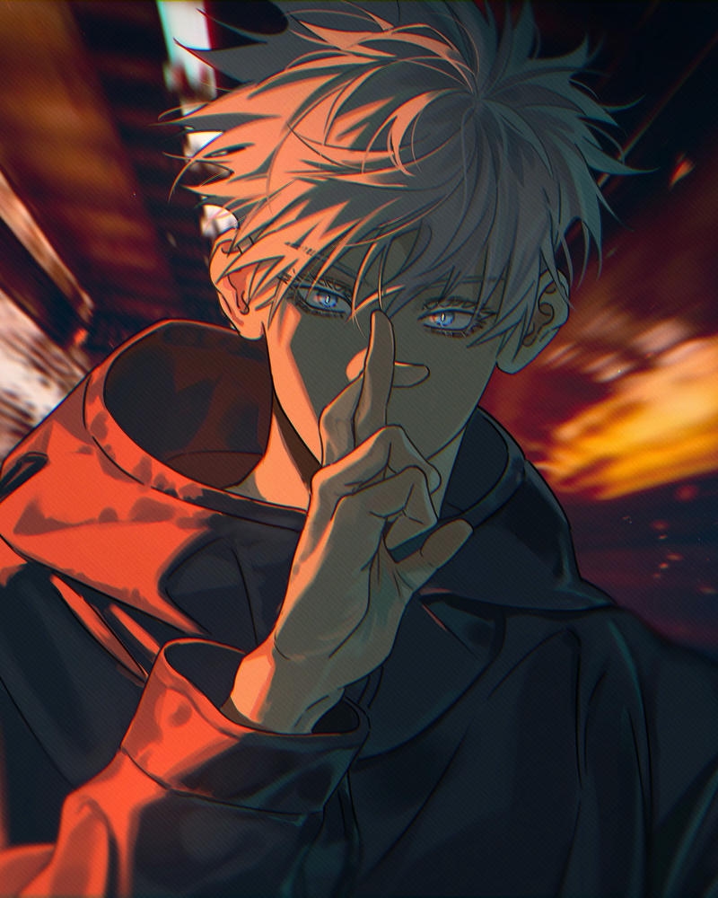 Ảnh gojo satoru anime góc nghiêng thần thái sắc lạnh ngầu