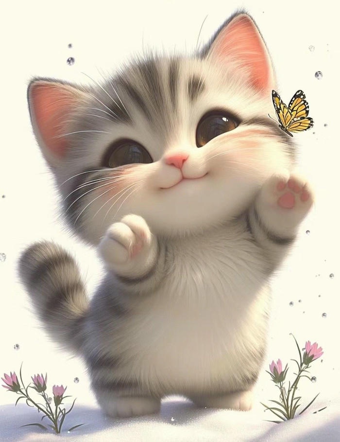 Ảnh mèo chibi đẹp tự nhiên