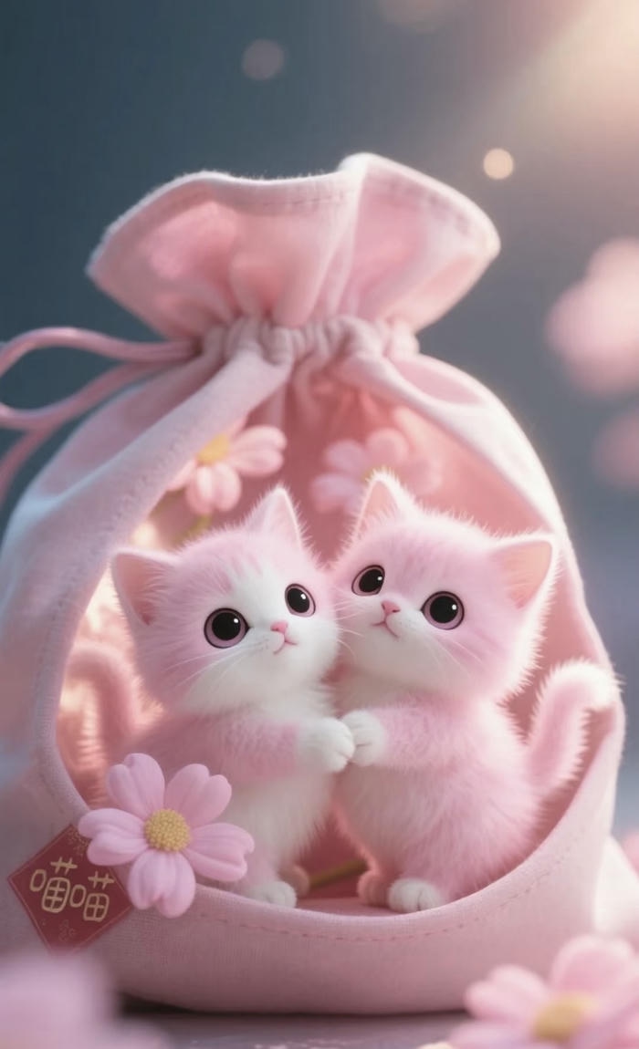 Ảnh mèo chibi xinh yêu nhẹ