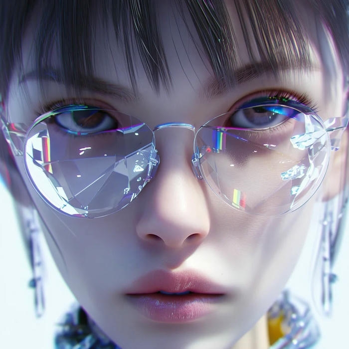 Avatar 3d ấn tượng gương mặt nữ hiệu ứng kính