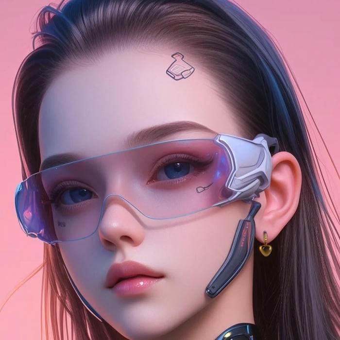 Avatar 3d nữ chiến binh đeo kính hồng tương lai