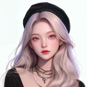 Avatar 3d nữ xinh đẹp đội mũ nồi sành điệu