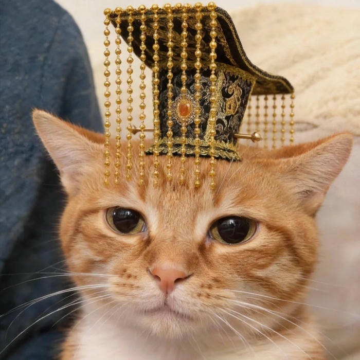 Avatar bựa vô đối mèo vàng đội lồng sắt ngáo