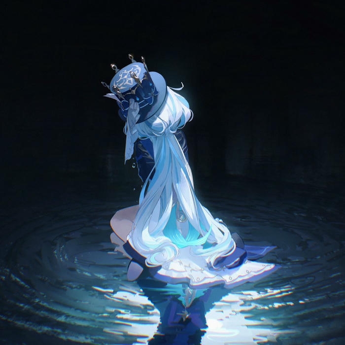 Avatar buồn nữ anime bóng cô gái đứng giữa biển khơi