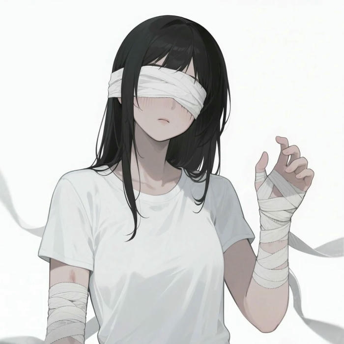 Avatar buồn nữ anime cô gái bị băng mắt bí ẩn