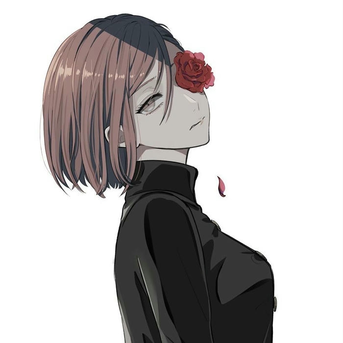 Avatar buồn nữ anime cô gái hoa hồng che một mắt