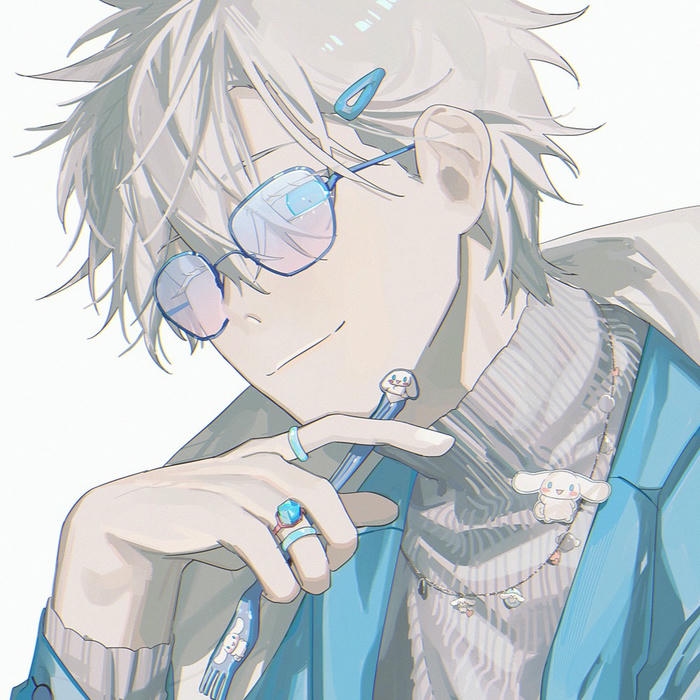 Avatar gojo mặc áo xanh thắt cà vạt rất lịch lãm