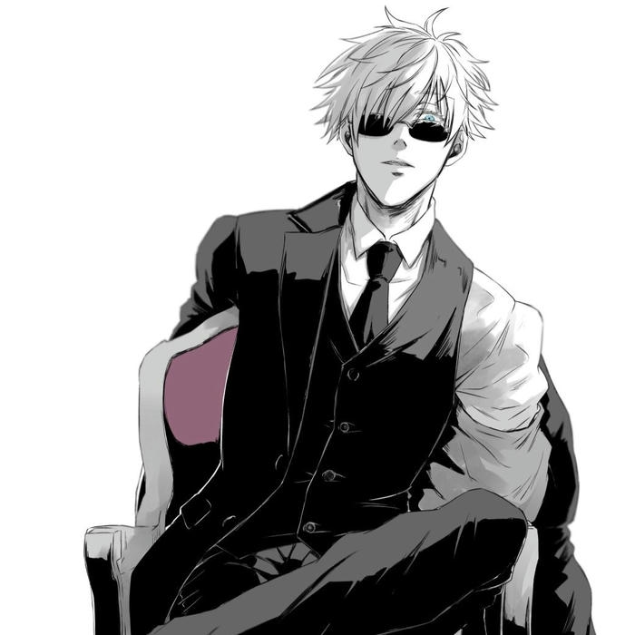 Avatar gojo mặc vest đen phong cách tổng tài quyền lực