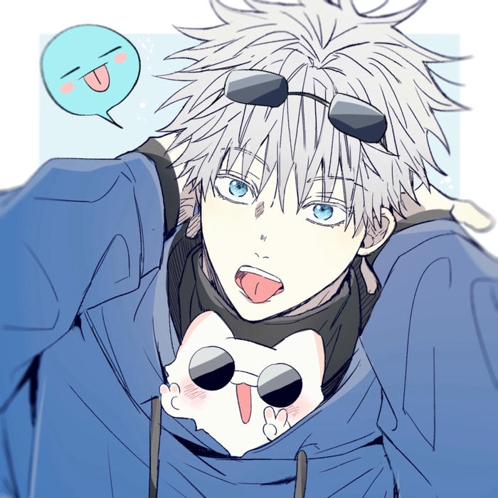 Avatar gojo phong cách hiện đại với áo khoác xanh