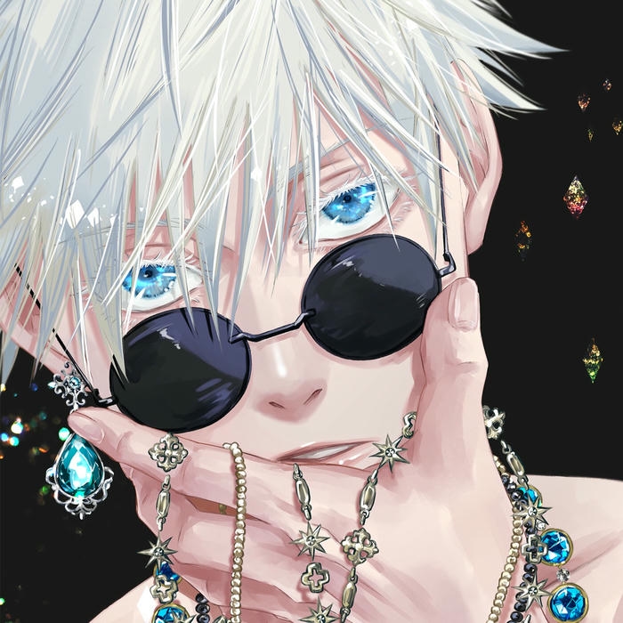 Avatar gojo tay chạm kính râm đầy vẻ bí ẩn