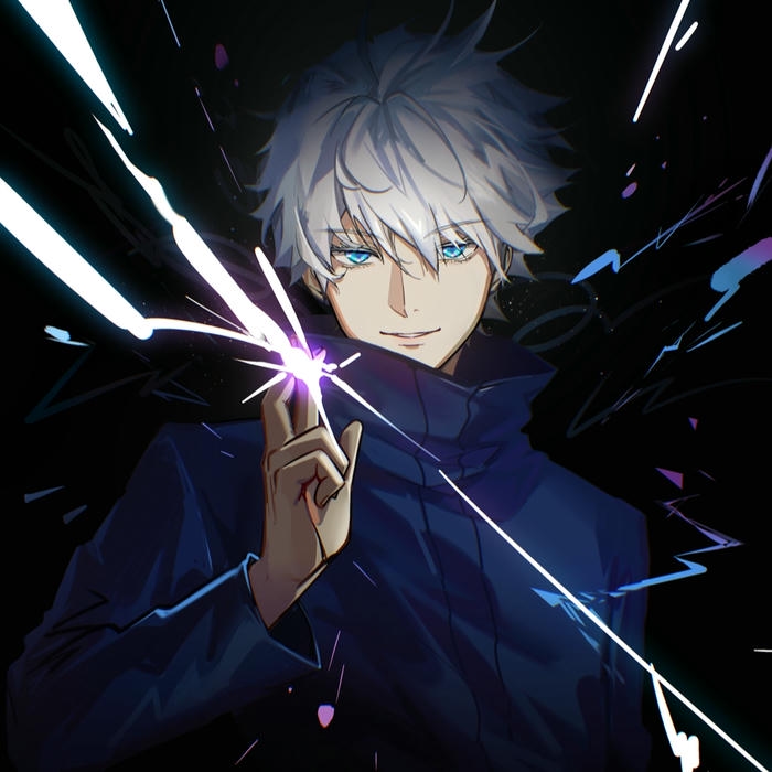 Avatar gojo tỏa sáng với luồng điện xanh quanh người