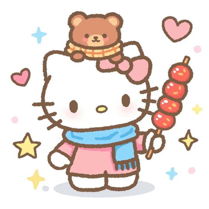 Avatar hello kitty cute cầm xiên kẹo hồ lô ngọt